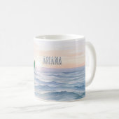 Green Mermaid Tail Ocean Sunset コーヒーマグカップ (正面右)