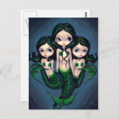 「Green Mermaid Triplets」ポストカード ポストカード (正面/裏面)