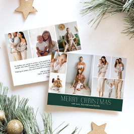 GREEN Merry Christmas chic 9 Collage Multi Photo  シーズンカード