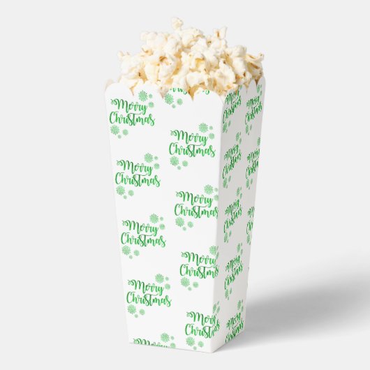 Green Merry Christmas Popcorn Favor Box フェイバーボックス (はじけた状態)