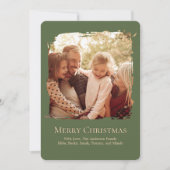 Green Merry Christmas Simple Photo  シーズンカード (正面)