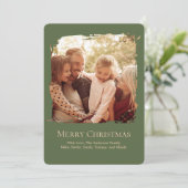 Green Merry Christmas Simple Photo  シーズンカード (スタンド正面)