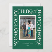 Green Merry Everything and a Happy Always シーズンカード (正面)