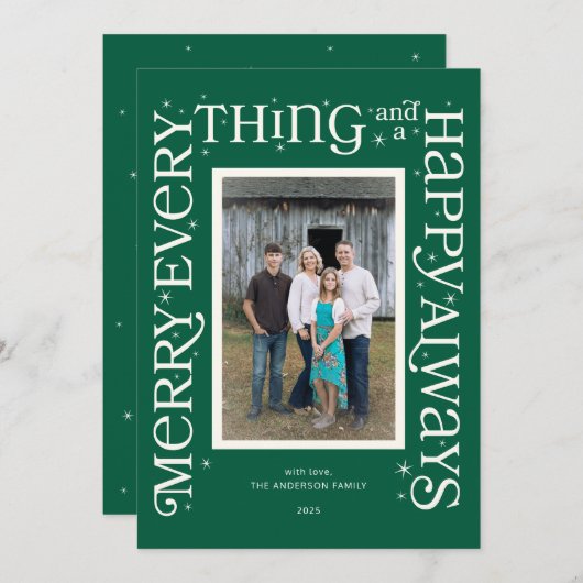Green Merry Everything and a Happy Always シーズンカード (正面/裏面)