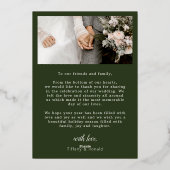 Green Merry Newlyweds 2 Photos Wedding Christmas 箔シーズンカード (裏面)