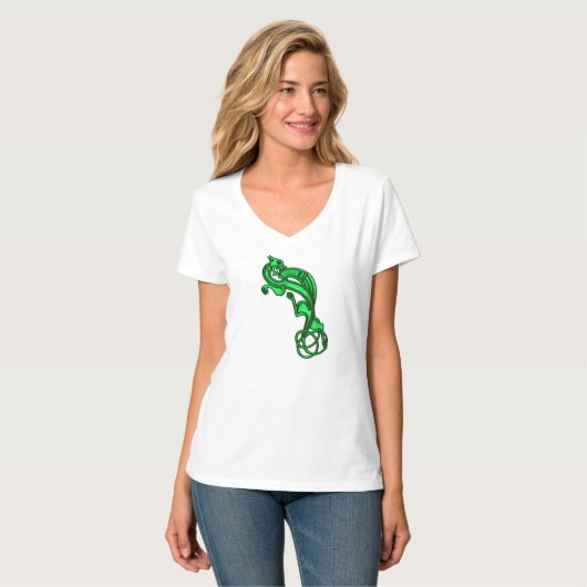 Green Metallic Celtic Dog Tshirt Tシャツ (正面フル)