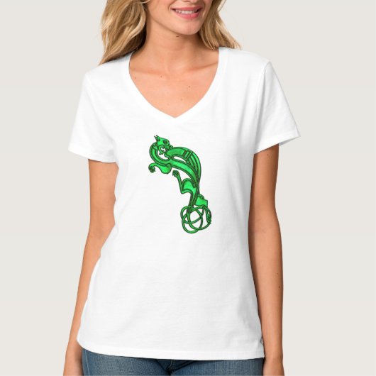 Green Metallic Celtic Dog Tshirt Tシャツ (正面)