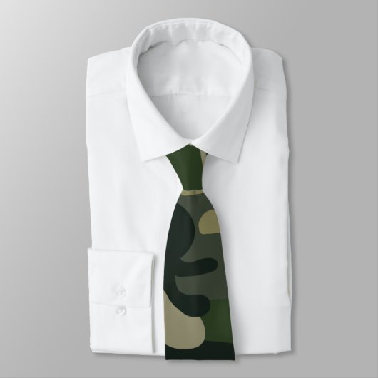Green Military Camouflage Pattern ネクタイ (タイ)