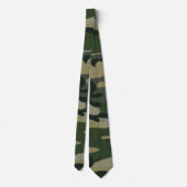 Green Military Camouflage Pattern ネクタイ (裏面)
