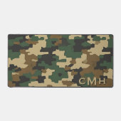 Green Military Digital Camouflage Monogram デスクマット (正面)