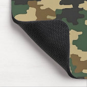 Green Military Retro Camouflage Stencil Monogram マウスパッド (コーナー)