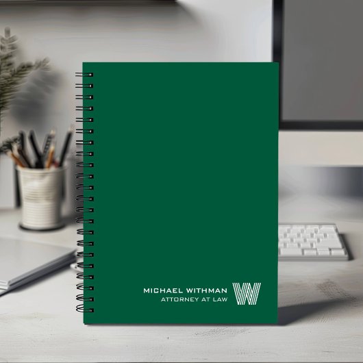 GREEN Minimal Monogram Initial CORPORATE BUSINESS プランナー手帳
