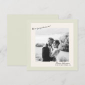 Green Minimal Photo Wedding Save the Date 招待状 (正面/裏面)