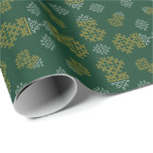 Green Minimal Tamil Kolam Pongal Design ラッピングペーパー (ロールコーナー)