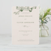 Green Minimal Wedding Invitation 2025 招待状 (スタンド正面)