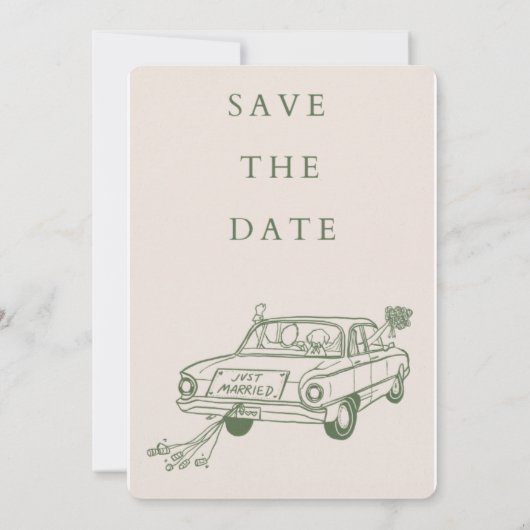 Green Minimal Wedding Invitation 2025 招待状 (裏面)