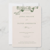 Green Minimal Wedding Invitation 2025 招待状 (正面)