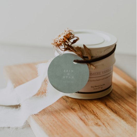 Green Minimalist書道結婚の感謝 フェイバータグ