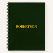 Green minimalist custom name  ノートブック (正面)