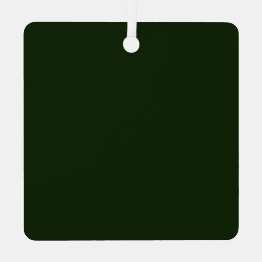 Green minimalist custom name  メタルオーナメント (裏面)