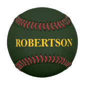Green minimalist custom name  野球ボール (正面)
