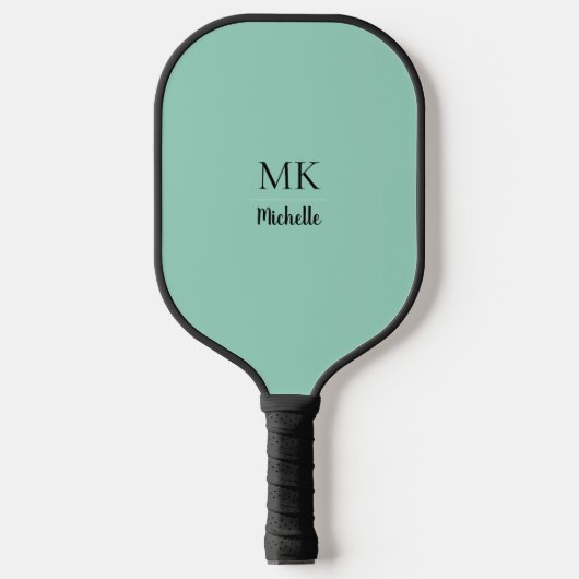 Green Minimalist Custom Name Pickleball Paddle ピックルボールラケット (正面)