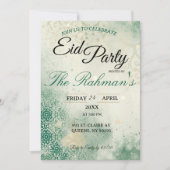 Green Minimalist  elegant Eid Party Invitation  招待状 (正面)