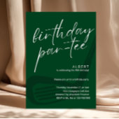 Green Minimalist Men Golf Birthday Par-Tee 招待状