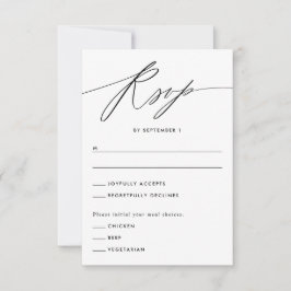 Green Minimalist Script Response Card 出欠カード