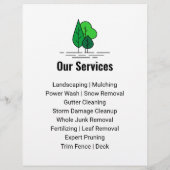Green Minimalist Tree Landscaping Lawn Care チラシ (裏面)
