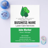 Green Minimalist Tree Landscaping Lawn Care チラシ (シングル)