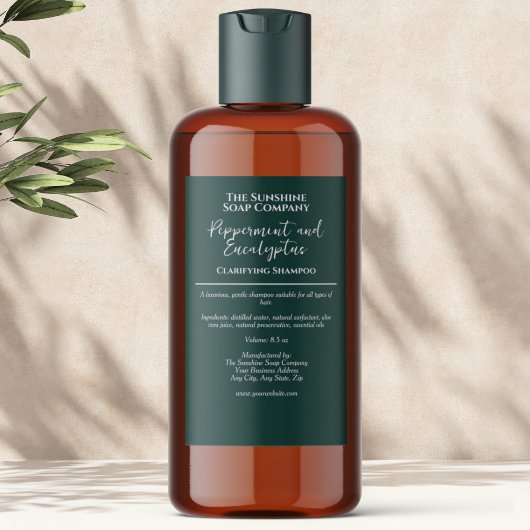 Green minimalist waterproof cosmetics bottle label フードラベル