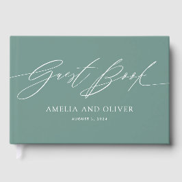 Green Minimalist Wedding Guest Book ゲストブック