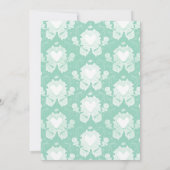 Green Mint Floral Whimsical Heart Baby Shower  招待状 (裏面)