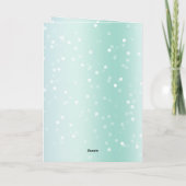 Green Mint Ombre Confetti Deer Christmas カード (裏面)
