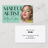 Green mint tone makeup artist 名刺 (正面/裏面)
