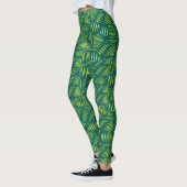 Green Modern Abstract Sports Pattern レギンス (左)