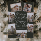 Green Modern Boho 8 Photo Collage Christmas  シーズンカード