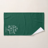 Green Modern Christmas Typography Personalized バスタオルセット (ハンドタオル)