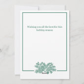 Green Modern Elegant Botanical Photo Christmas シーズンカード (裏面)