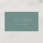 Green Modern Elegant Minimalist Business Card 名刺 (裏面)