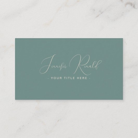 Green Modern Elegant Minimalist Business Card 名刺 (裏面)
