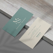 Green Modern Elegant Minimalist Business Card 名刺