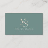 Green Modern Elegant Minimalist Business Card 名刺 (裏面)