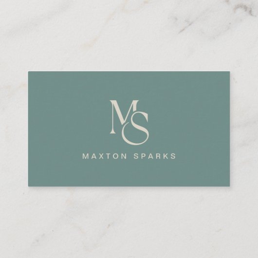 Green Modern Elegant Minimalist Business Card 名刺 (裏面)