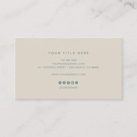 Green Modern Elegant Minimalist Business Card 名刺 (正面)