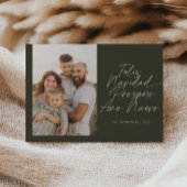 Green Modern Feliz Navidad Script Christmas シーズンカード