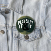 Green Modern Geometric Phrase Play Board Games   缶バッジ (インサイチュ)