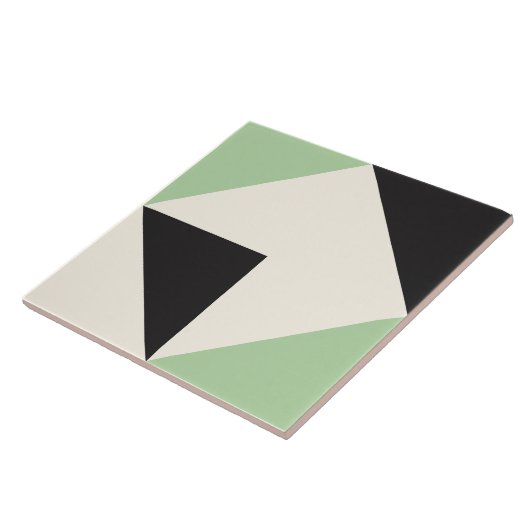 Green Modern Geometric Shape Pattern タイル (側面)