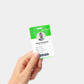 Green Modern ID Identification Card Photo Badge バッジ (手持ち)